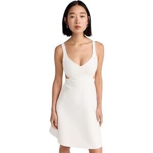Milly White Sleeveless V-Neck Cut Out A-Line Mini Dress Size 2